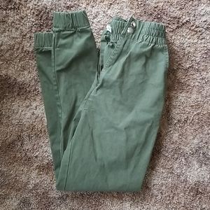 Women's LF Carmar Olive Green Ankle High-Rise Cargo Joggers